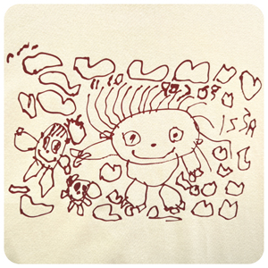 子どもがペンで描いた絵をプリントしたTシャツ制作事例2