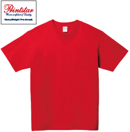 Printstar 00109-PCT 5.6オンス ヘビーウェイト ポケットTシャツ