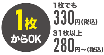 1枚から作成。1枚440円、51枚から390円